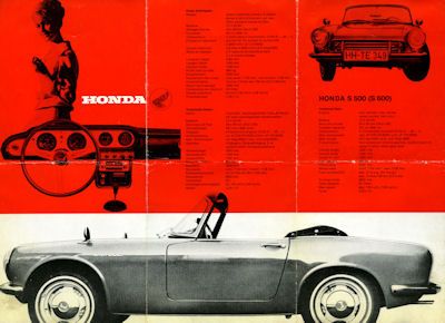 Honda S 500 600 brochure 1960s