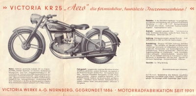 Victoria KR 25 Aero brochure 1950