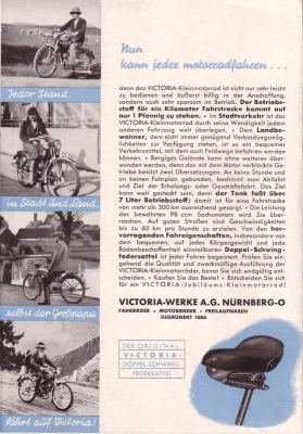 Victoria Jubiläums-Kleinmotorräder Prospekt 4.1936