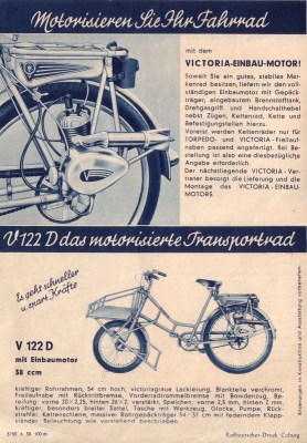 Victoria Fahrrad Einbau Motor brochure 6.1950