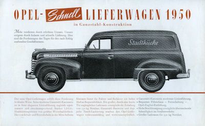 Opel Schnell-Lieferwagen brochure 1950