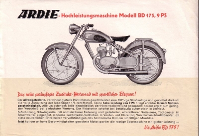 Ardie BD 175 Prospekt 1951