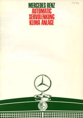 Mercedes-Benz Sonderausstattung Prospekt 1970