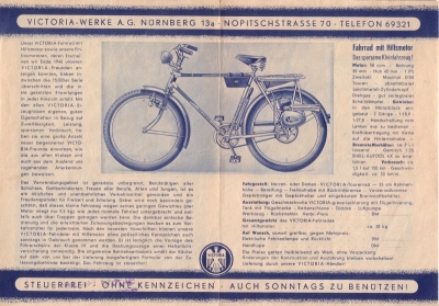 Victoria bicycle motor brochure 6.1949