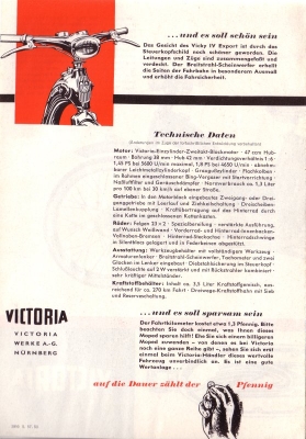 Victoria Vicky Export Prospekt 5.1957