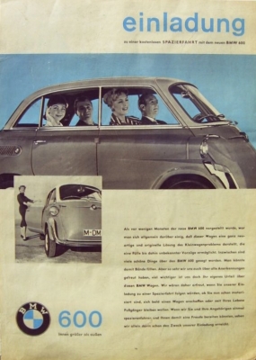 BMW 600 poster ca. 1960