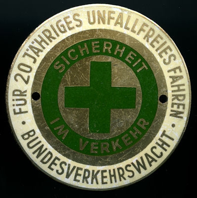 Plakette Bundesverkehrswacht ca. 1970er Jahre