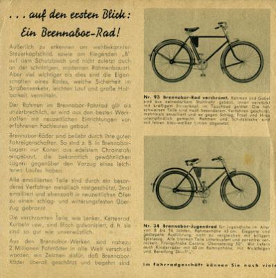 Brennabor Fahrrad Prospekt 2.1938