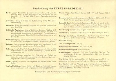 Express Radex 252 Prospekt 1950er Jahre