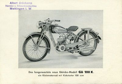 Göricke Gö 100 K Prospekt ca.1949