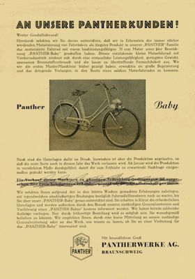 Panther Baby brochure ca. 1950