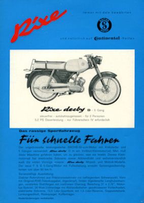 Rixe Derby D Prospekt ca. 1966