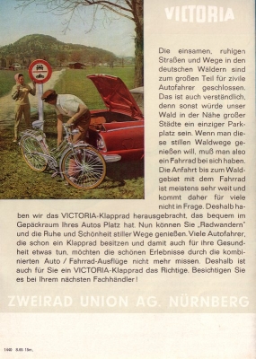 Victoria Fahrrad Prospekt 8.1965