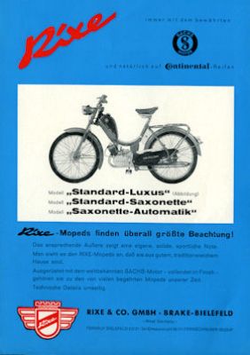 Rixe Standard Prospekt ca. 1966