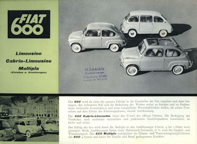 Fiat 600 brochure ca. 1960