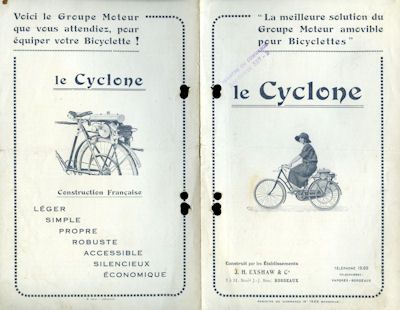 Cyclone moteur bicyclette Prospekt 1920er Jahre