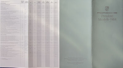 Porsche Preisliste 1984