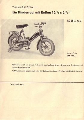Express Kinder Fahrrad Prospekt  1950er Jahre