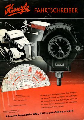 Kienzle Fahrtschreiber Prospekte ca. 1940