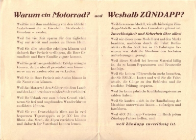 Zündapp Z 200 Prospekt 6.1928