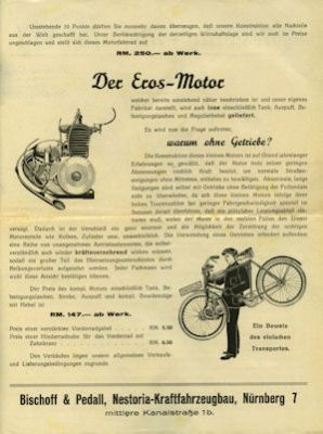 Nestoria Motorfahrrad Prospekt ca. 1931