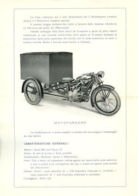 Moto Guzzi Veicoli da Trasporto brochure 1931