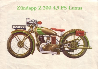 Zündapp Z 200 Prospekt 1929/30