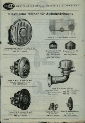 Hella Elektric Horn 1934