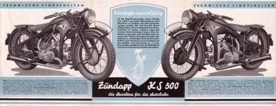 Zündapp KS 500 Prospekt ca. 1936
