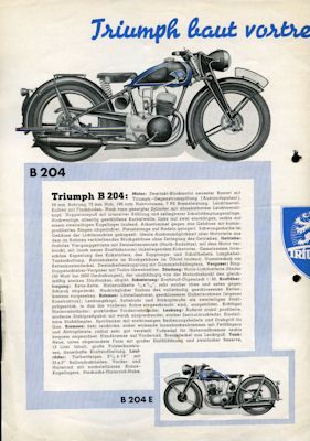 Triumph Programm 1939