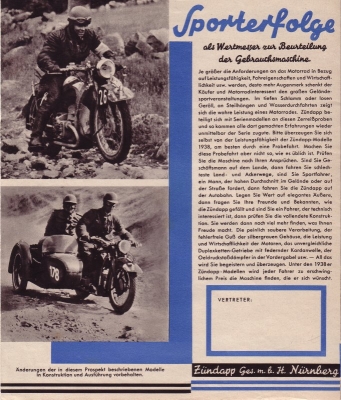 Zündapp Programm 1938