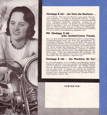 Zündapp B 200 Prospekt 1932