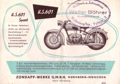 Zündapp Programm 1954