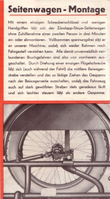 Zündapp Gespann mit Stoye Seitenwagen Prospekt 1932