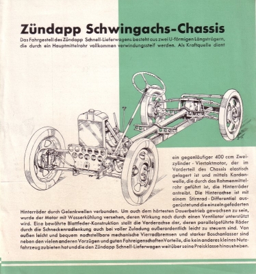 Zündapp Schnell-Lieferwagen Prospekt 1933