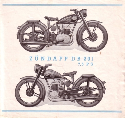 Zündapp DB 201 Prospekt ca. 1951