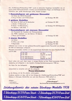 Zündapp Rundschreiben No. 386 14.2.1938