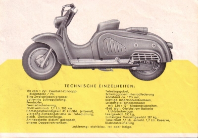 Zündapp Bella 150ccm Prospekt 1953