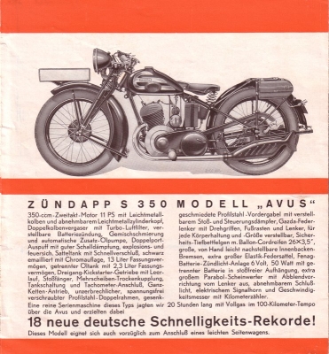 Zündapp Programm 1933