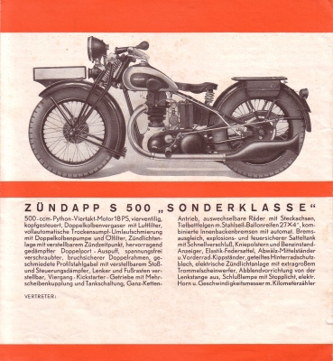 Zündapp Programm 1933