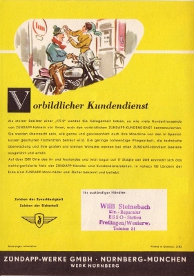 Zündapp 175 S Prospekt 1956