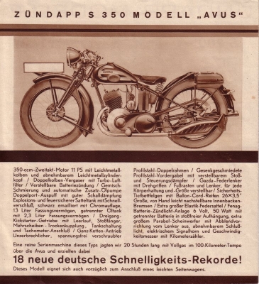 Zündapp Programm 1932