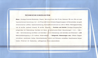 Zündapp DB 234 Prospekt 1953