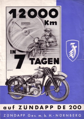 Zündapp DE 200 Prospekt 1935