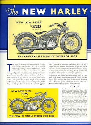 Harley-Davidson program 1932