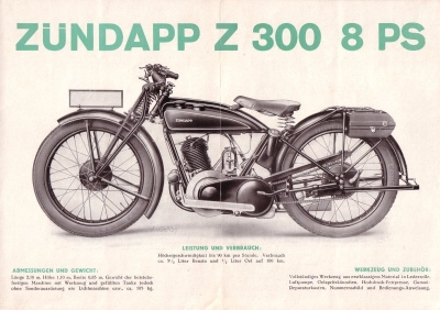 Zündapp Z 300 Prospekt 5.1929