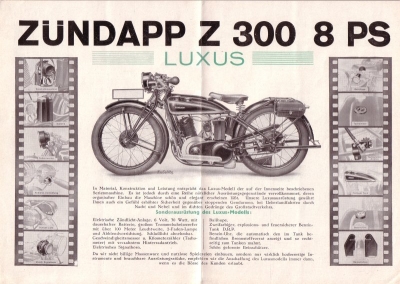 Zündapp Z 300 Prospekt 5.1929