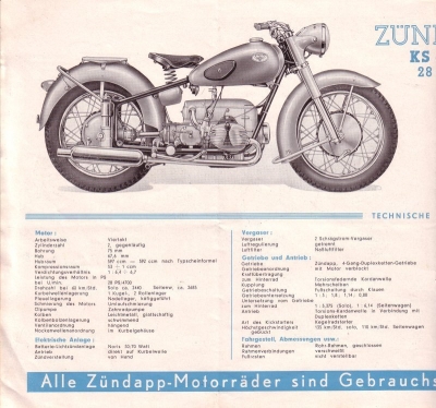 Zündapp KS 601 brochure ca.1951