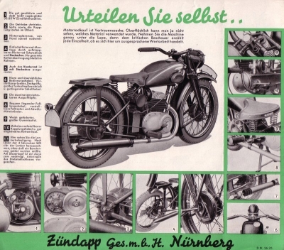 Zündapp DB 200 Prospekt  1937