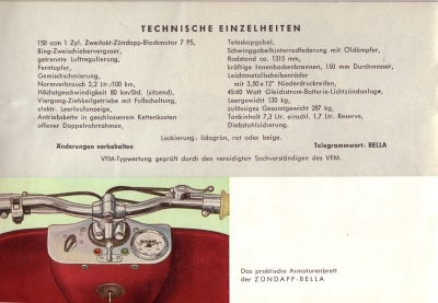 Zündapp Bella Prospekt 1953